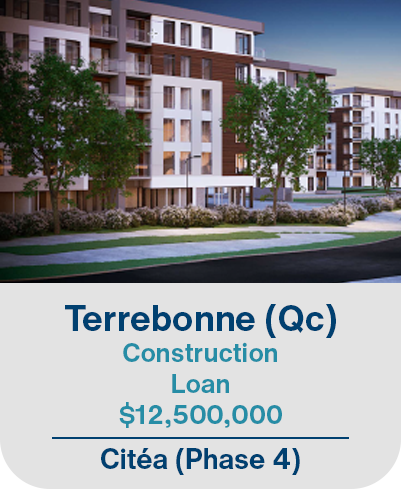 Terrebonne (Qc), Construction Loan $12,500,000. Citéa (Phase 4)