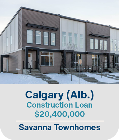 Calgary (Alb.), Construction Loan $20,400,000. Savanna Townhomes