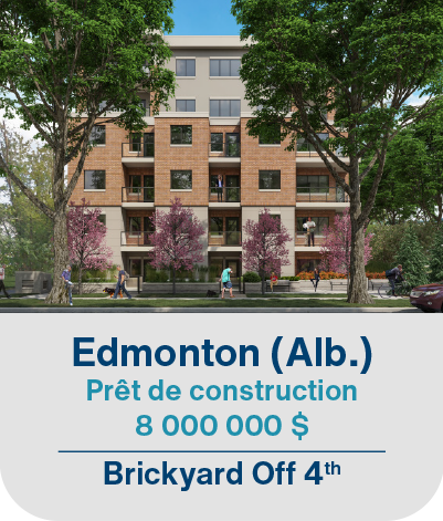 Edmonton (Alb.) Prêt de construction 8 000 000$ Brickyard Off 4th