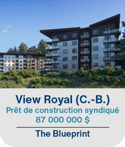 View Royal (C.-B.), Prêt de construction syndiqué 87 000 000$. The Blueprint