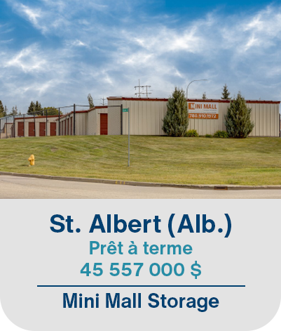 St. Albert (Alb.), Prêt à terme 45 557 000$. Mini Mall Storage