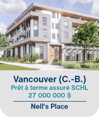 Vancouver (C.-B.), Prêt à terme assuré SCHL 27 000 000$. Nell's Place